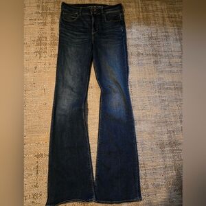 Womens Sz 12 X-long American Eagle Hi-rise Artist Flare Jeans EUC